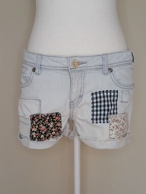 Element Low Rise Patchwork Denim Shorts Size 10